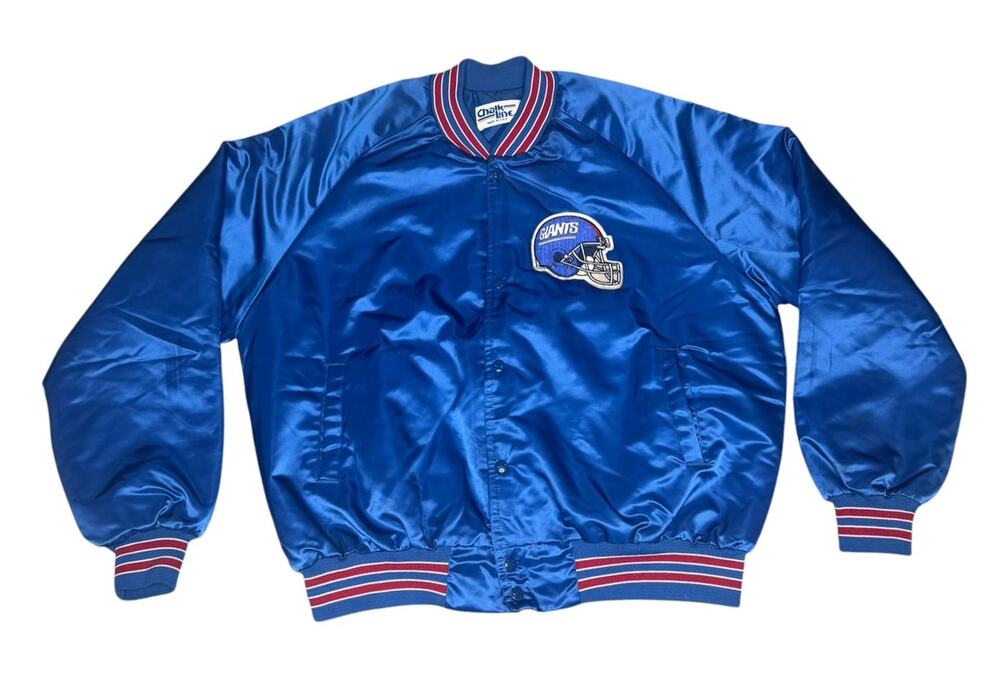 Vintage 90s Chalk Line New York Giants NFL Satin Bomber Jacket